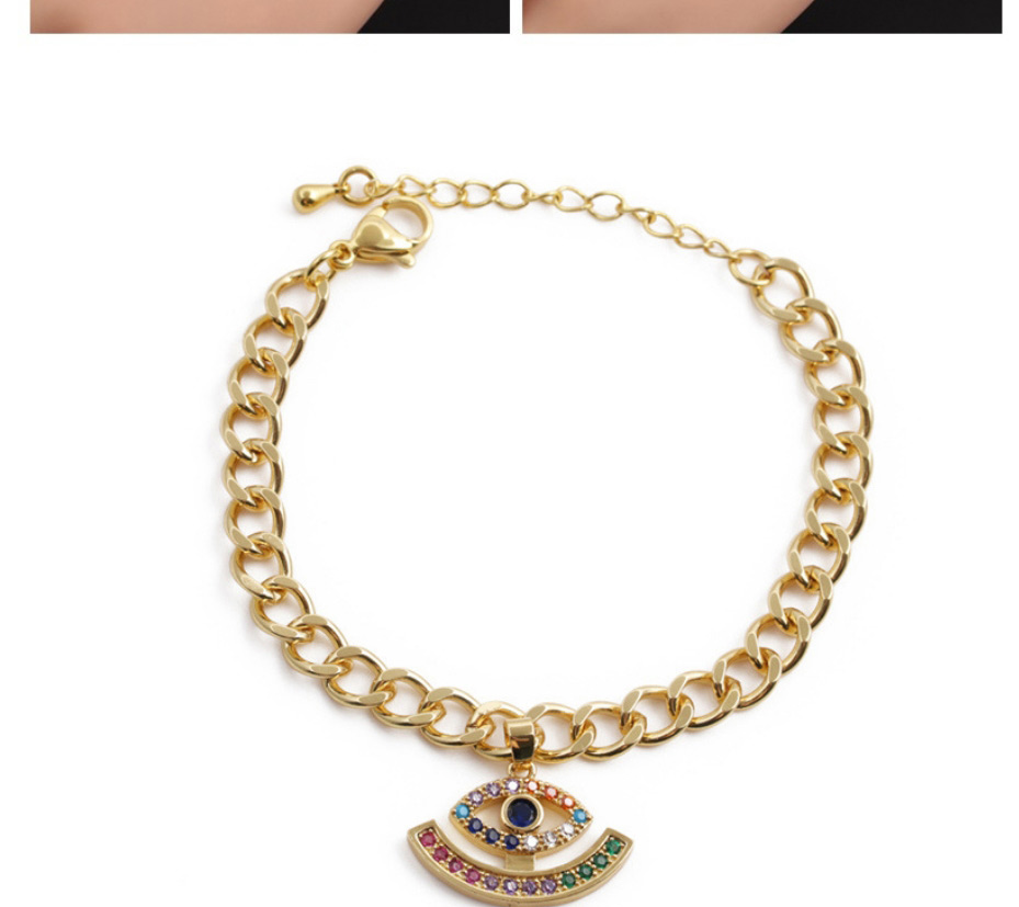 Fashion 4# Copper And Diamond Geometric Eye Chain Bracelet,Bracelets