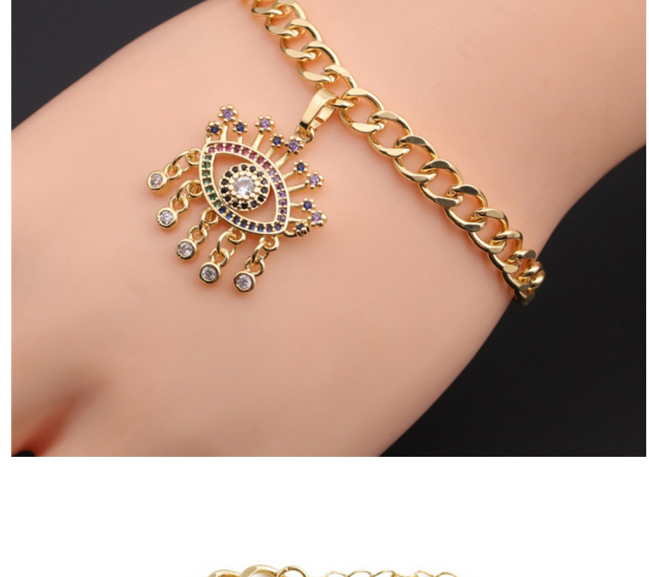 Fashion 4# Copper And Diamond Geometric Eye Chain Bracelet,Bracelets