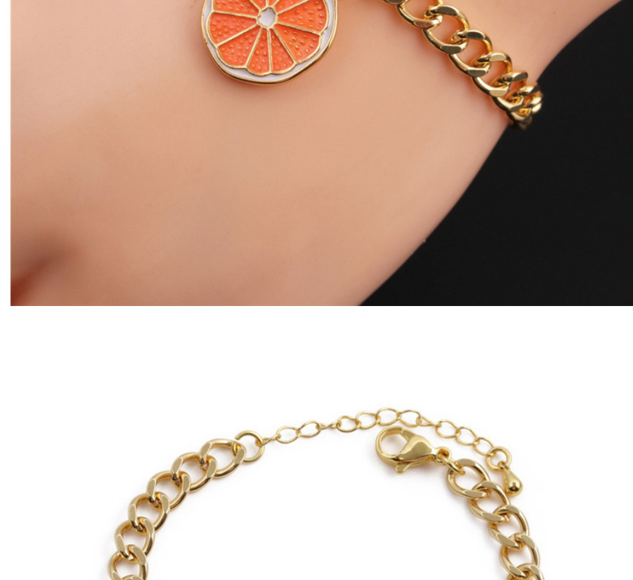 Fashion Orange Copper-plated Real Gold Color Dripping Orange Bracelet,Bracelets