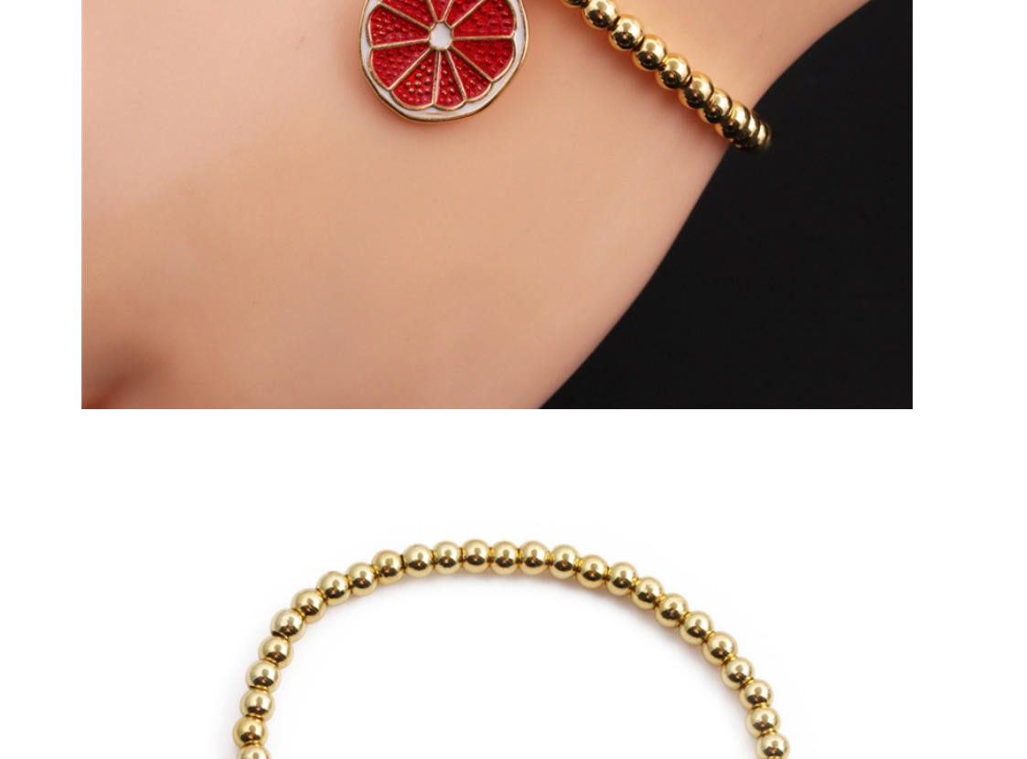 Fashion Red Bracelet Copper Plated Real Gold Color Dripping Orange Beaded Bracelet,Bracelets