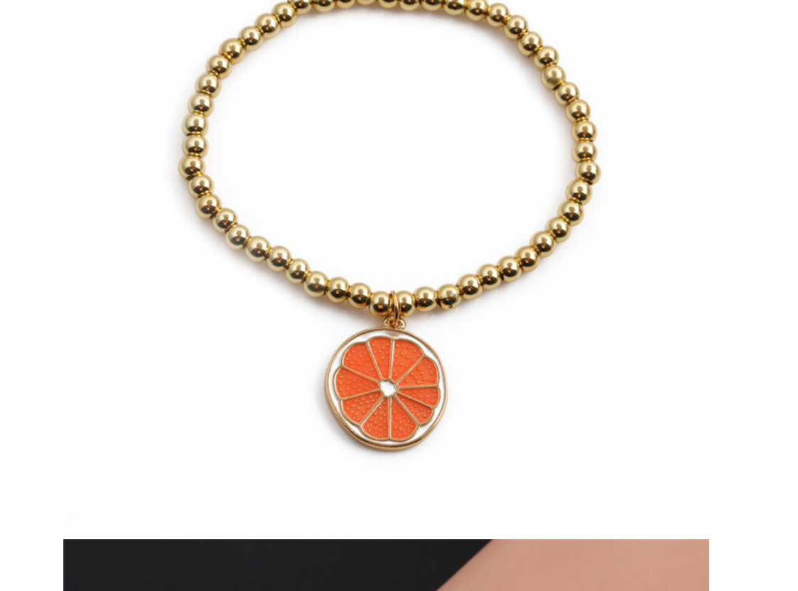 Fashion Orange Bracelet Copper Plated Real Gold Color Dripping Orange Beaded Bracelet,Bracelets