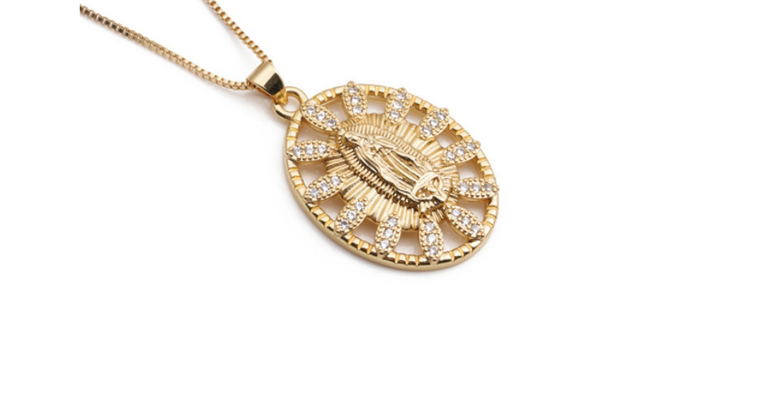 Fashion 1# Copper And Diamond Geometric Maria Necklace,Necklaces