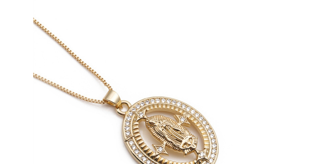 Fashion 1# Copper And Diamond Geometric Maria Necklace,Necklaces
