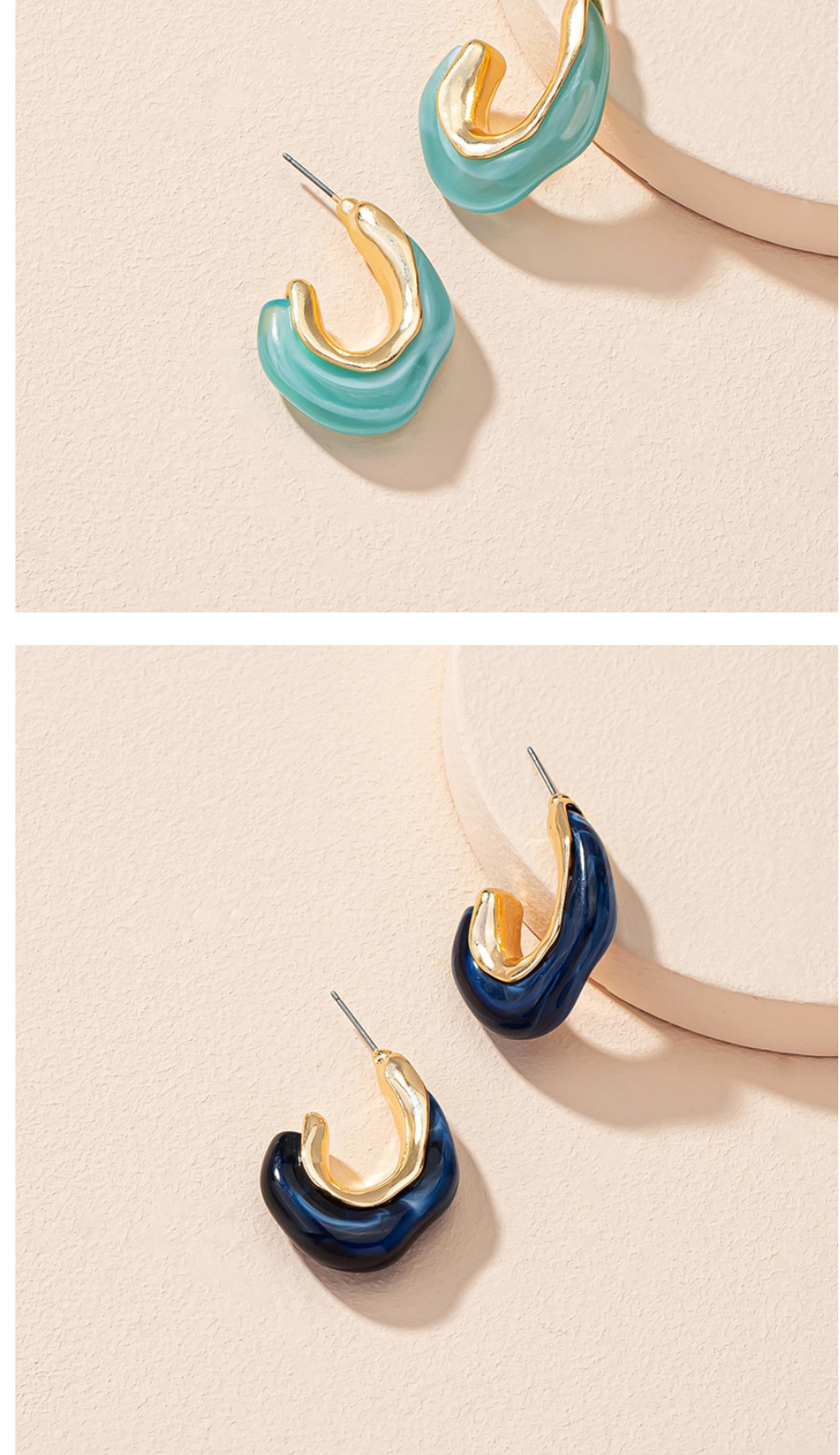 Fashion Light Blue Acrylic Irregular Geometric Earrings,Hoop Earrings