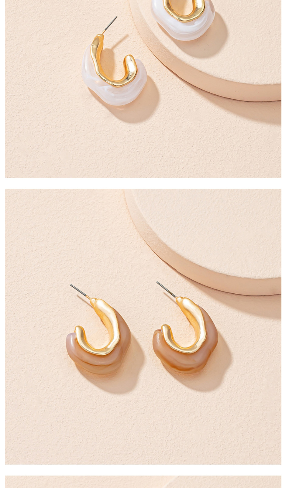 Fashion Transparent White Acrylic Irregular Geometric Earrings,Hoop Earrings