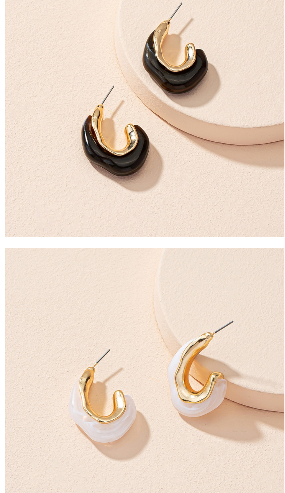 Fashion Light Coffee Acrylic Irregular Geometric Earrings,Hoop Earrings