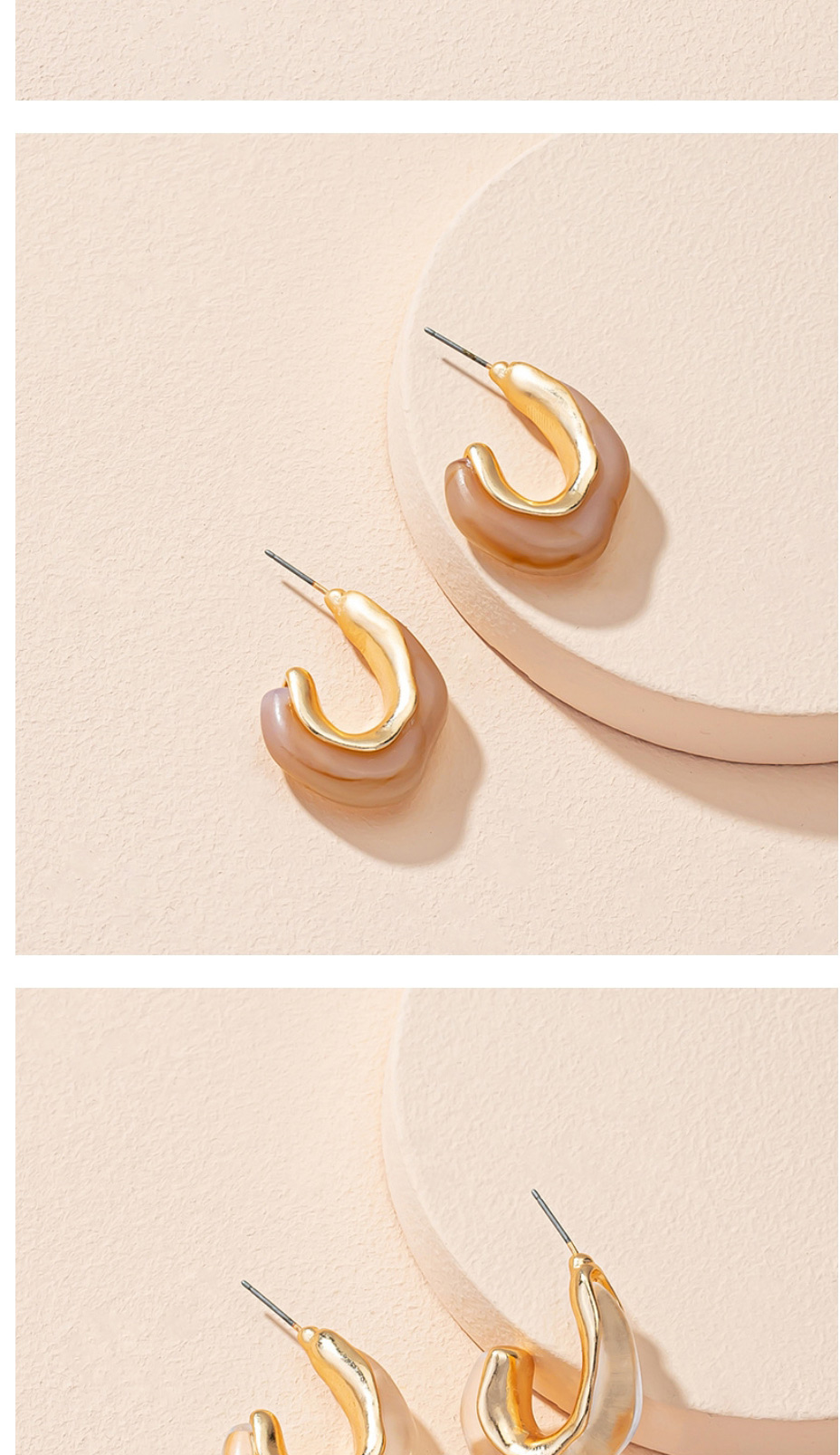 Fashion Amber Acrylic Irregular Geometric Earrings,Hoop Earrings