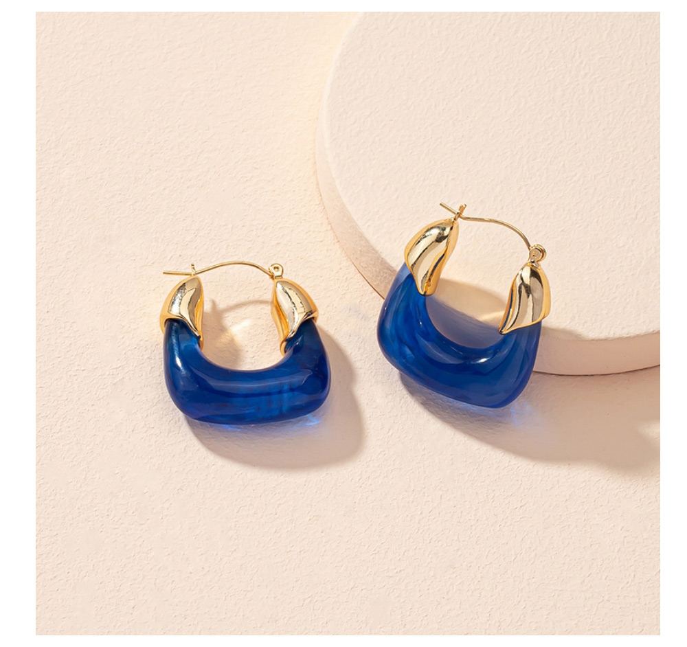 Fashion Azure Blue Acrylic Geometric Earrings,Hoop Earrings