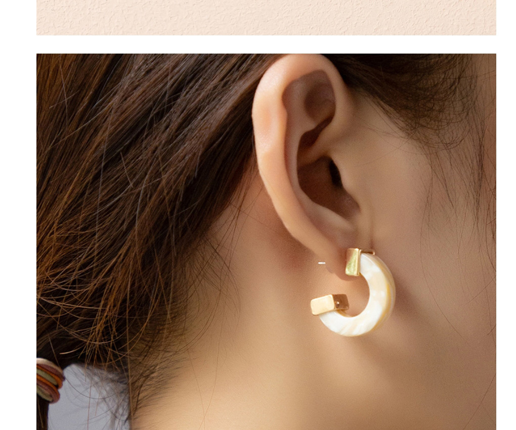 Fashion Milky Leopard Geometric Earrings,Hoop Earrings