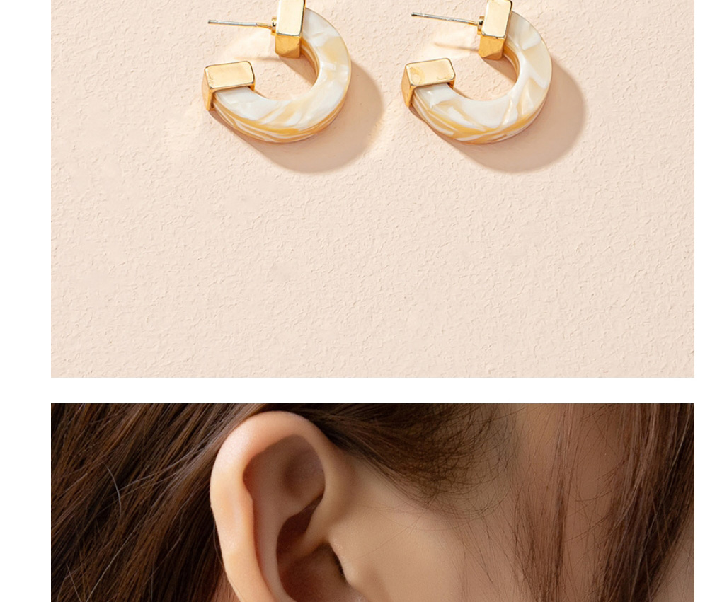 Fashion Milky Leopard Geometric Earrings,Hoop Earrings