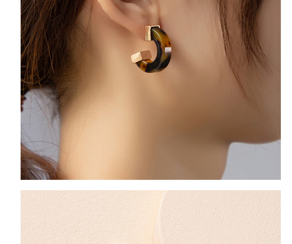 Fashion Amber Leopard Geometric Earrings,Hoop Earrings