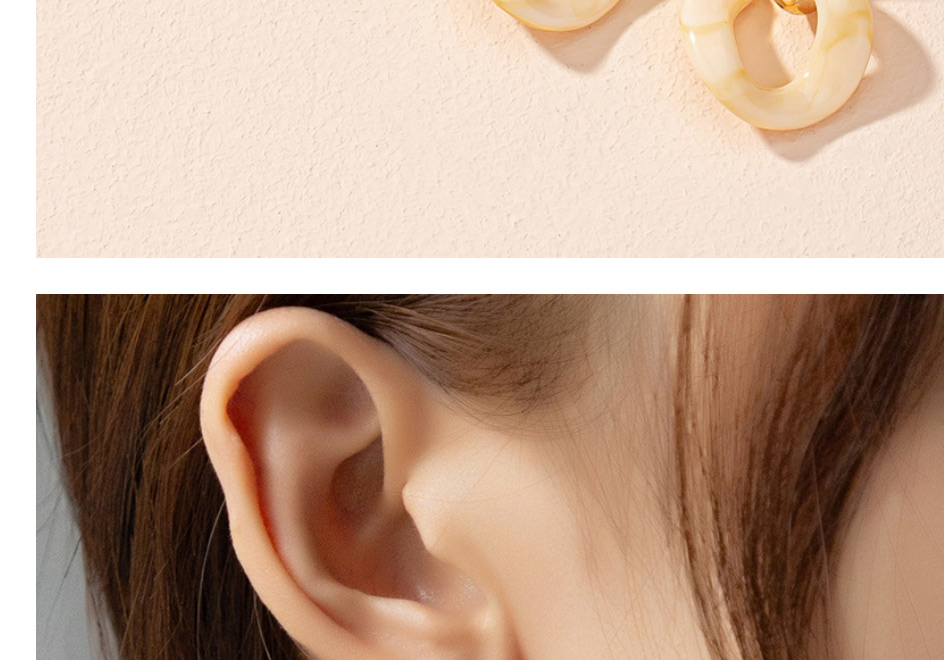 Fashion Amber Acrylic Geometric Stud Earrings,Stud Earrings