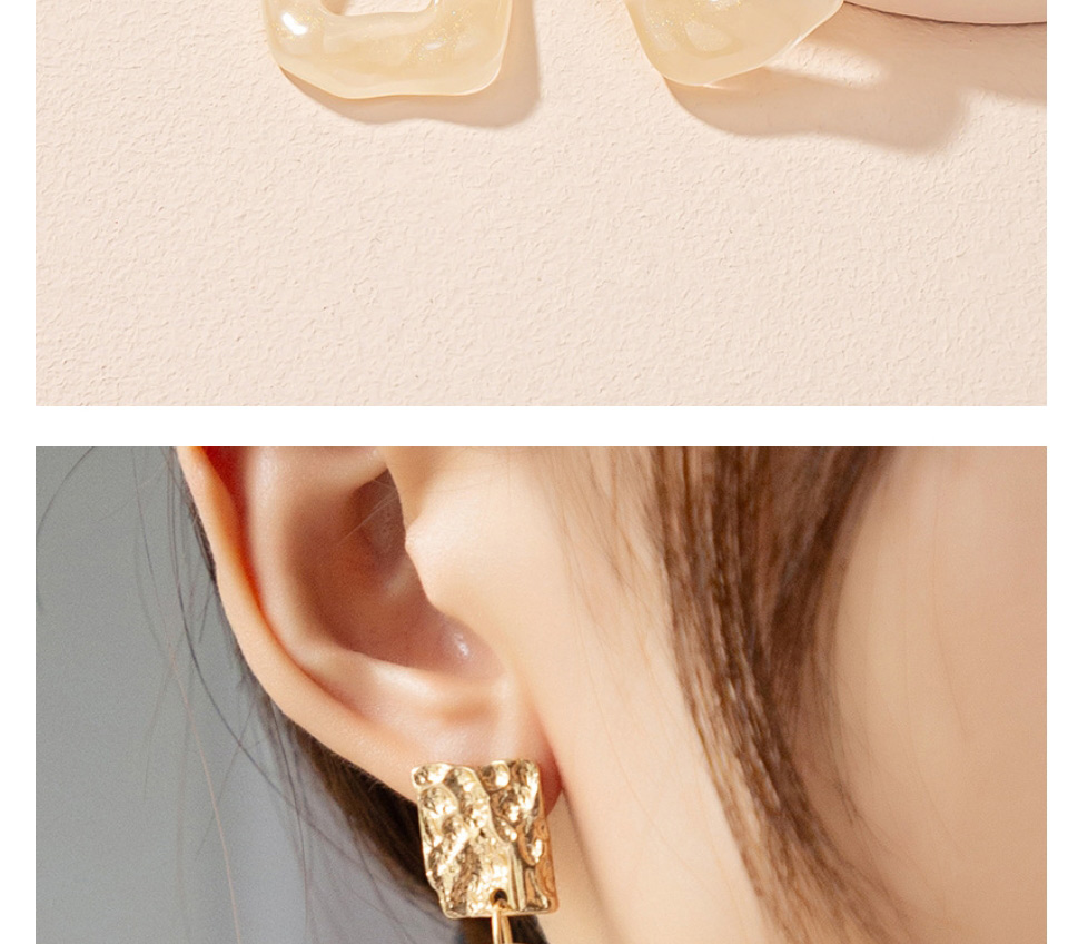 Fashion Silver Acrylic Irregular Geometric Stud Earrings,Stud Earrings