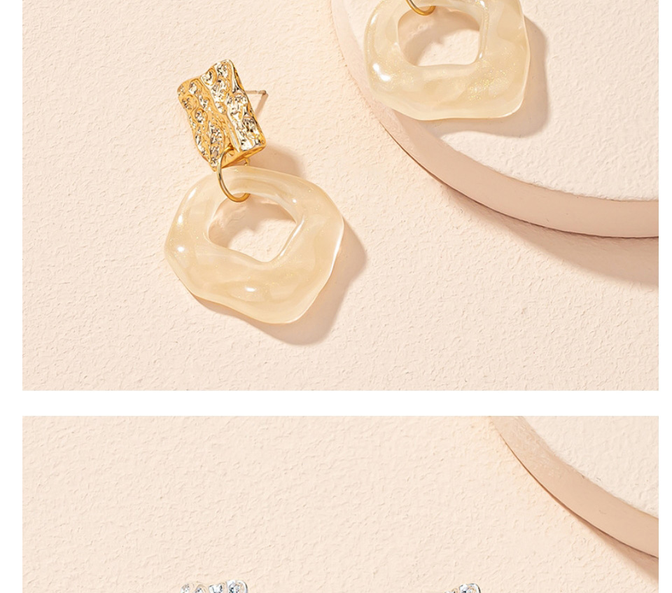 Fashion Gold Color Acrylic Irregular Geometric Stud Earrings,Stud Earrings