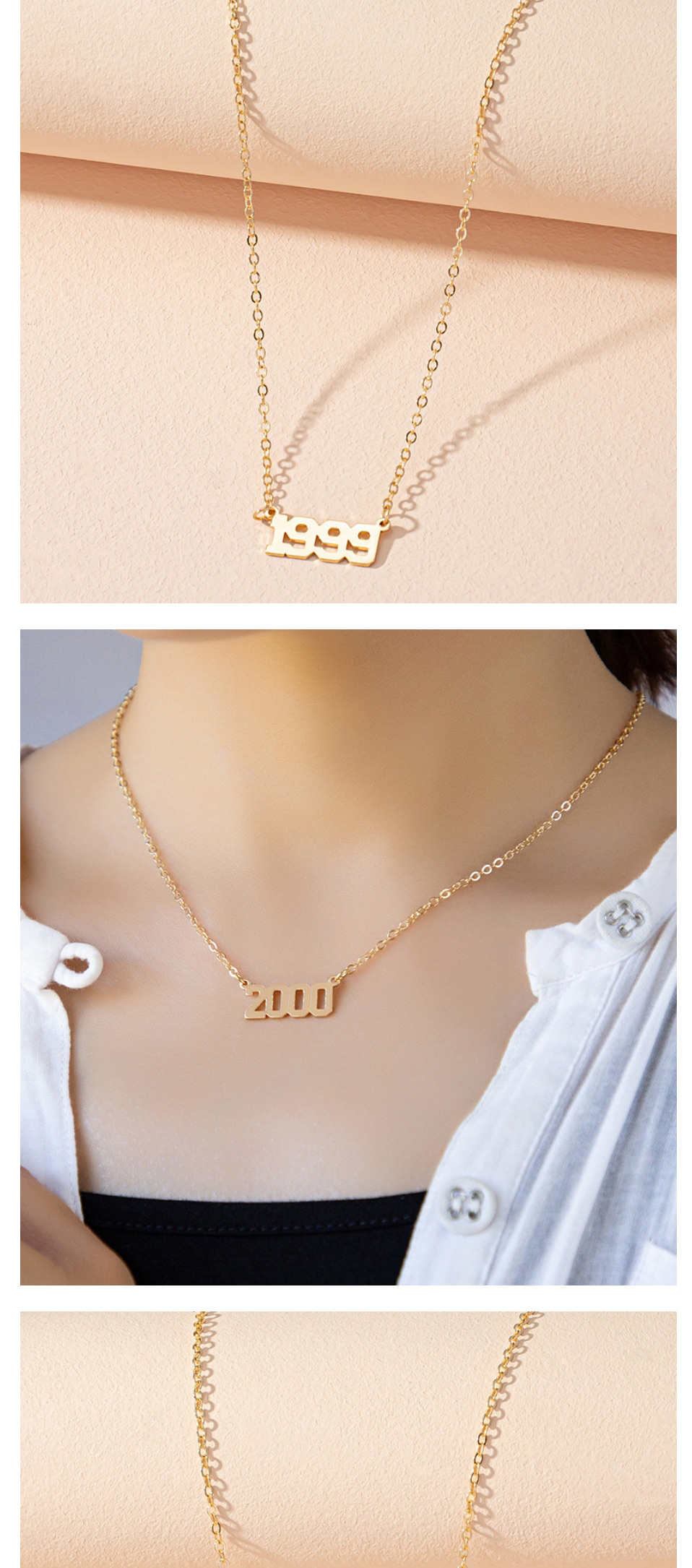 Fashion 2001 Alloy Number Necklace,Pendants