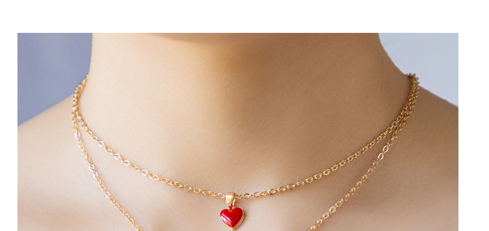 Fashion Gold Color Alloy Digital Love Double Necklace,Multi Strand Necklaces
