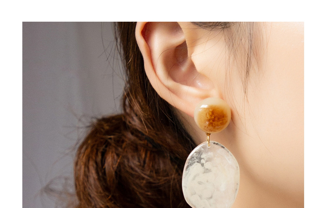 Fashion Milky Acrylic Contrast Color Geometric Stud Earrings,Stud Earrings