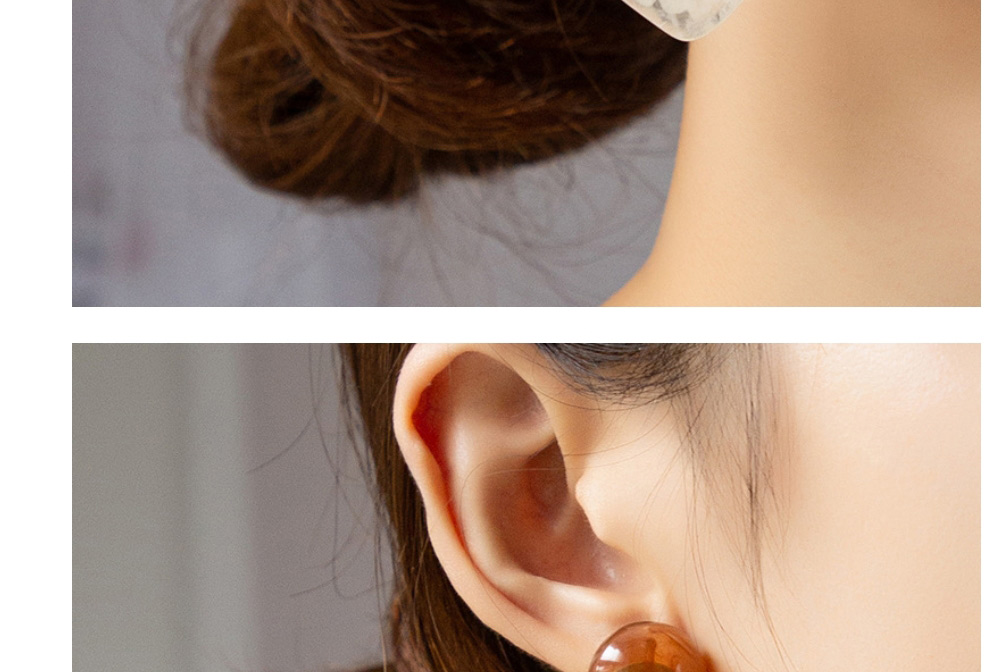 Fashion Milky Acrylic Contrast Color Geometric Stud Earrings,Stud Earrings