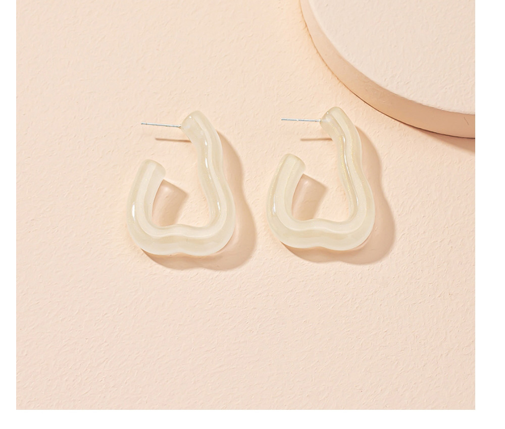 Fashion White Acrylic Geometric Stud Earrings,Stud Earrings
