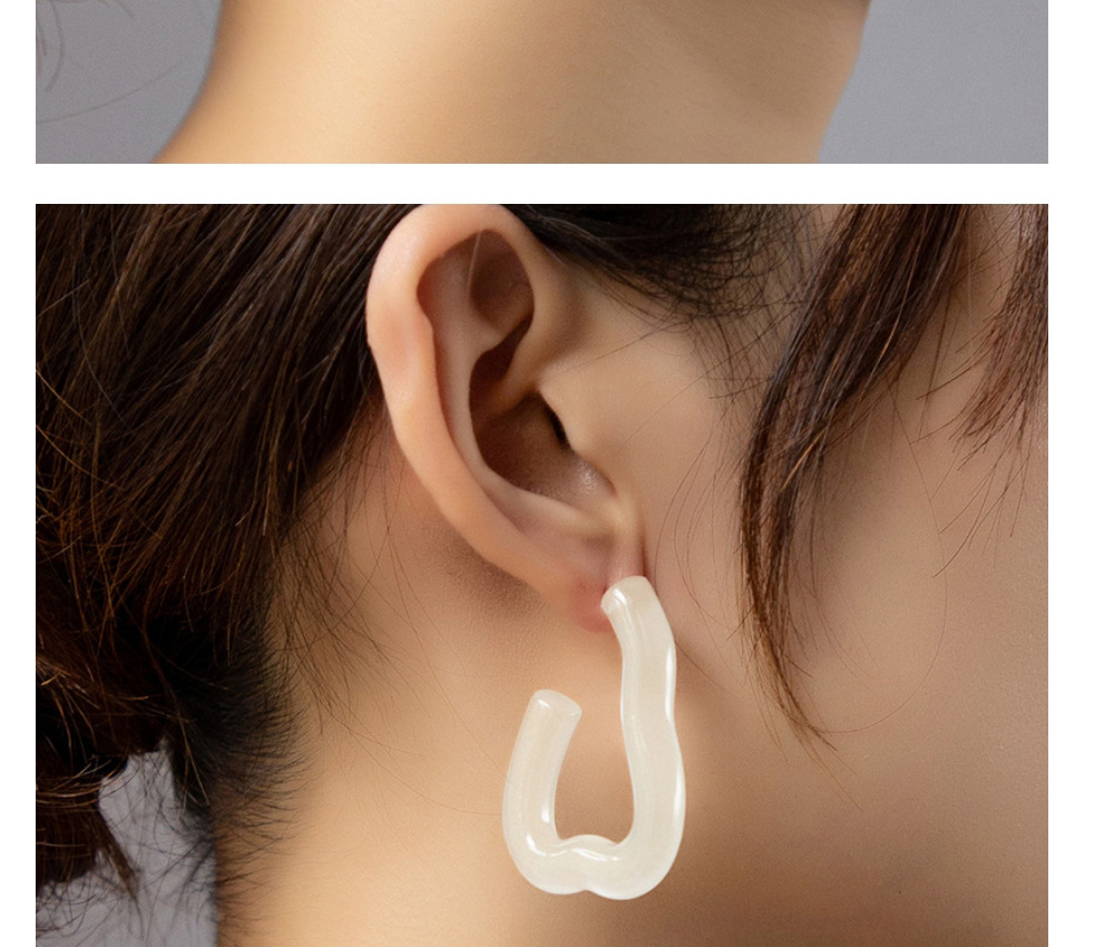 Fashion White Acrylic Geometric Stud Earrings,Stud Earrings