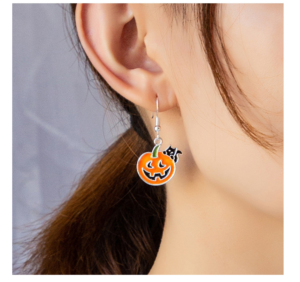 Fashion Magical Girl Halloween Pumpkin Ghost Geometric Earrings,Drop Earrings