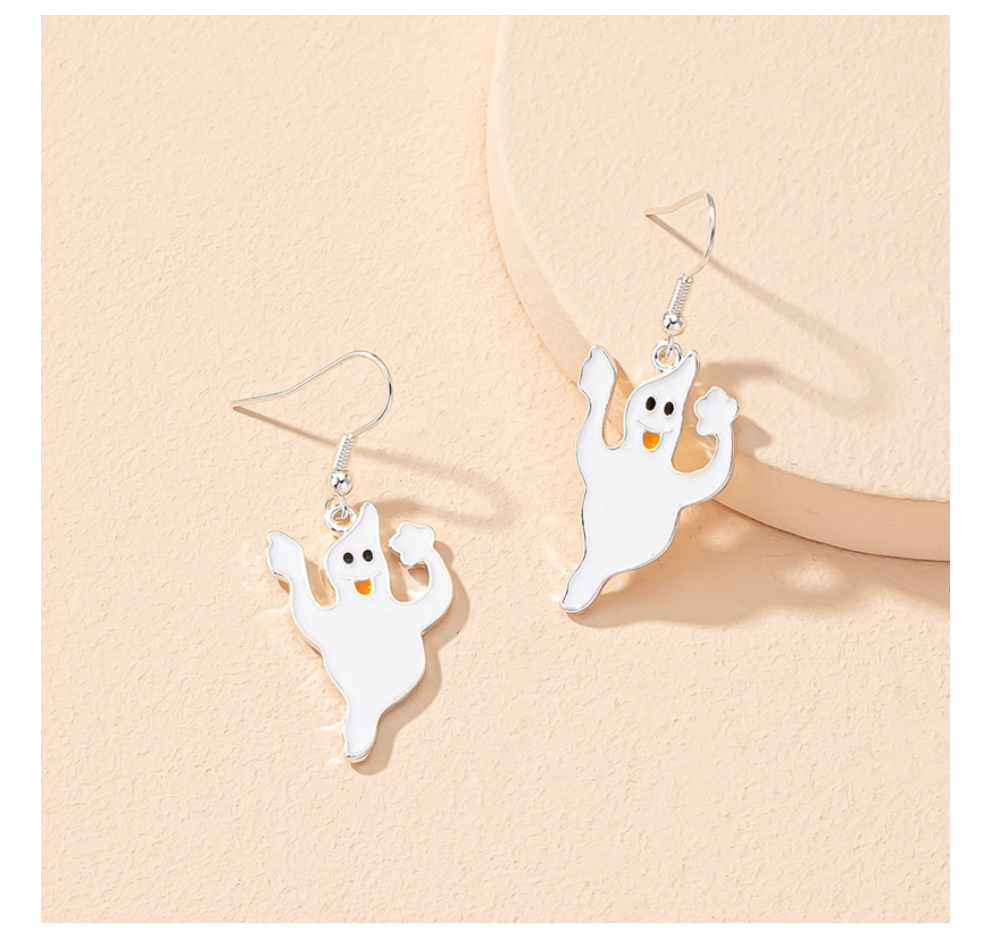 Fashion White Ghost Halloween Pumpkin Ghost Geometric Earrings,Drop Earrings