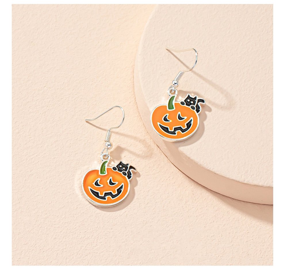 Fashion Pumpkin Grimace Halloween Pumpkin Ghost Geometric Earrings,Drop Earrings