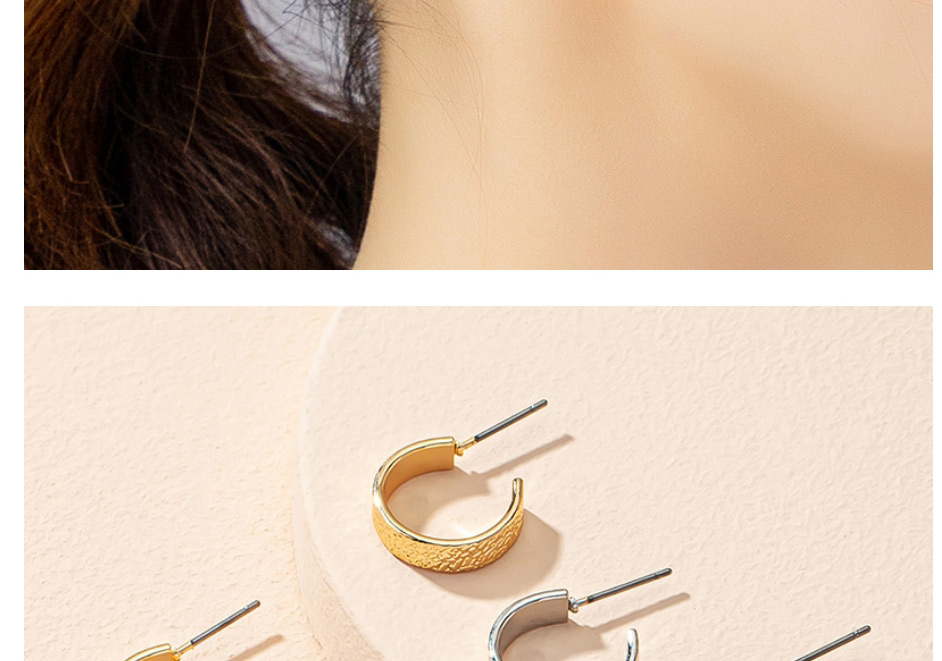 Fashion Gold Color Alloy Geometric C-shaped Earrings,Hoop Earrings