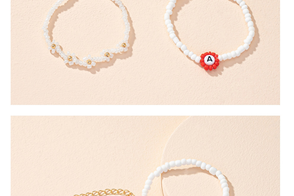 Fashion White Flowers Resin Beaded Flower Bracelet,Fashion Bracelets