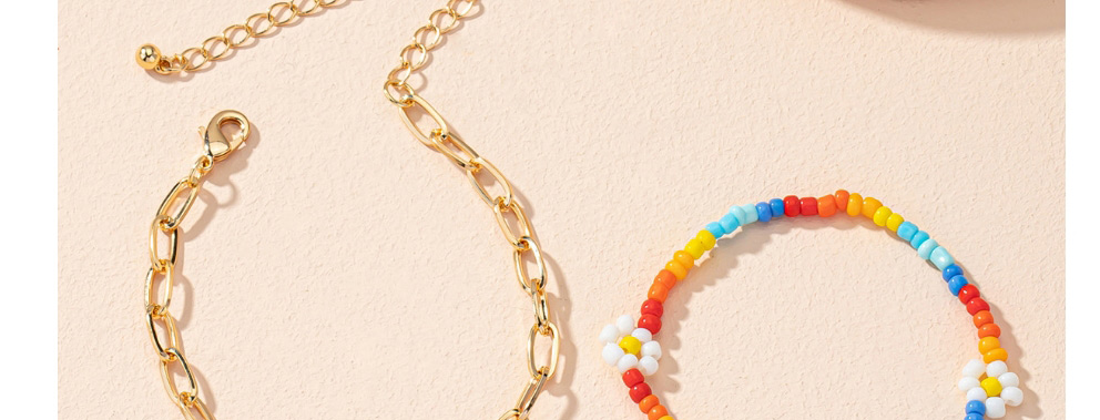 Fashion Beaded Bracelet Colorful Rice Beads Beaded Flower Bracelet,Beaded Bracelet
