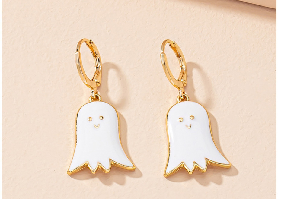 Fashion White Halloween Dripping Ghost Earrings,Hoop Earrings