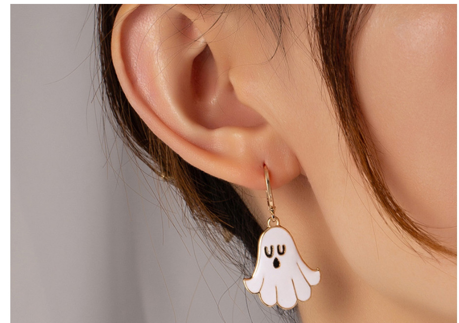 Fashion Purple Halloween Dripping Ghost Earrings,Hoop Earrings