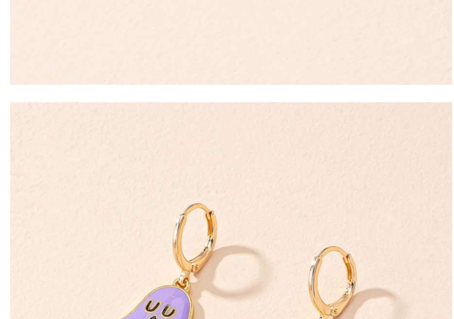 Fashion Purple Halloween Dripping Ghost Earrings,Hoop Earrings