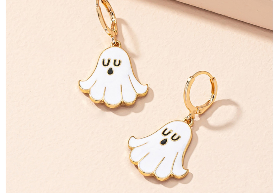 Fashion White Halloween Dripping Ghost Earrings,Hoop Earrings