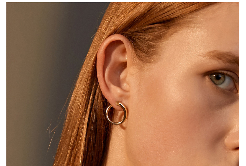 Fashion Silver Color Metal Geometric C-shaped Earrings,Stud Earrings