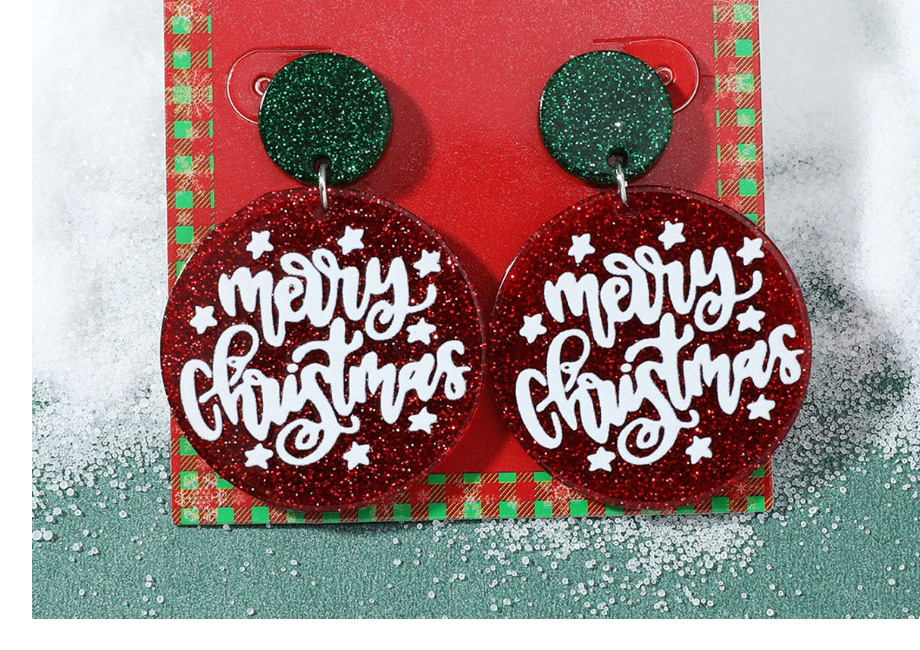 Fashion Geometry-2 Christmas Cartoon Dripping Oil Snowflake Elk Earrings,Stud Earrings