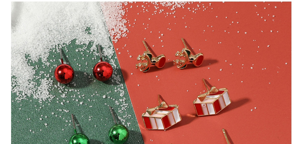 Fashion Garland Christmas Cartoon Elk Walking Stick Earrings Set,Jewelry Sets