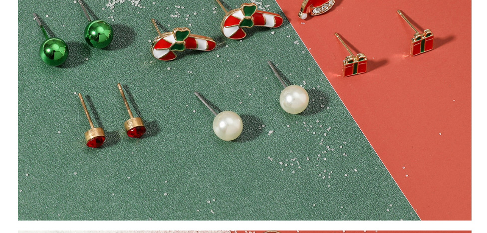 Fashion Garland Christmas Cartoon Elk Walking Stick Earrings Set,Jewelry Sets