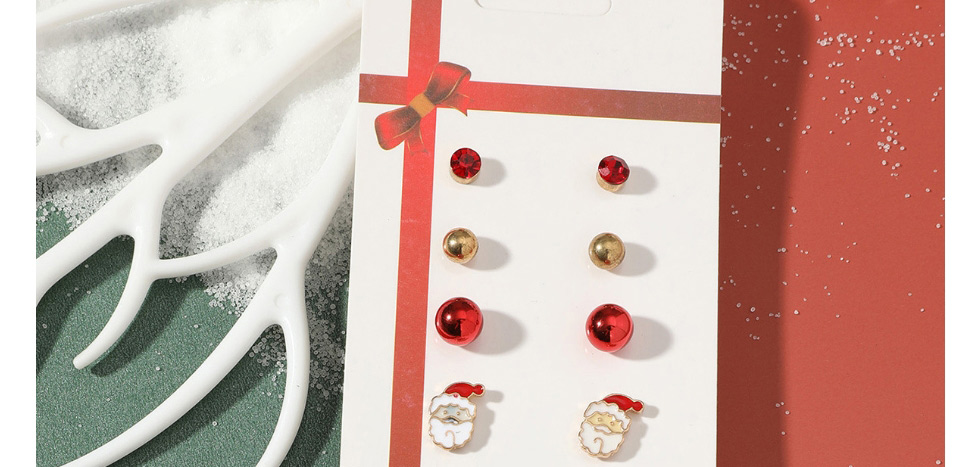 Fashion Gloves Christmas Cartoon Elk Walking Stick Earrings Set,Jewelry Sets