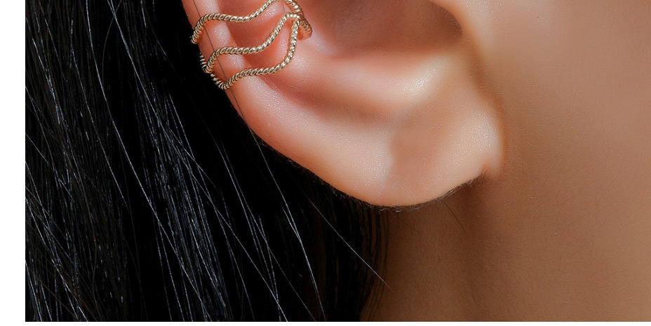 Fashion Silver Color Metal Wavy C-shaped Ear Bone Clip,Earrings