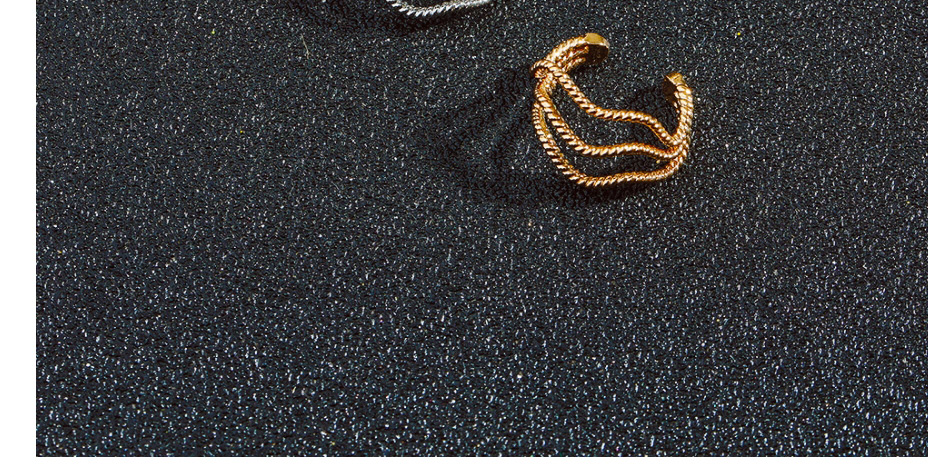 Fashion Gold Color Metal Wavy C-shaped Ear Bone Clip,Earrings