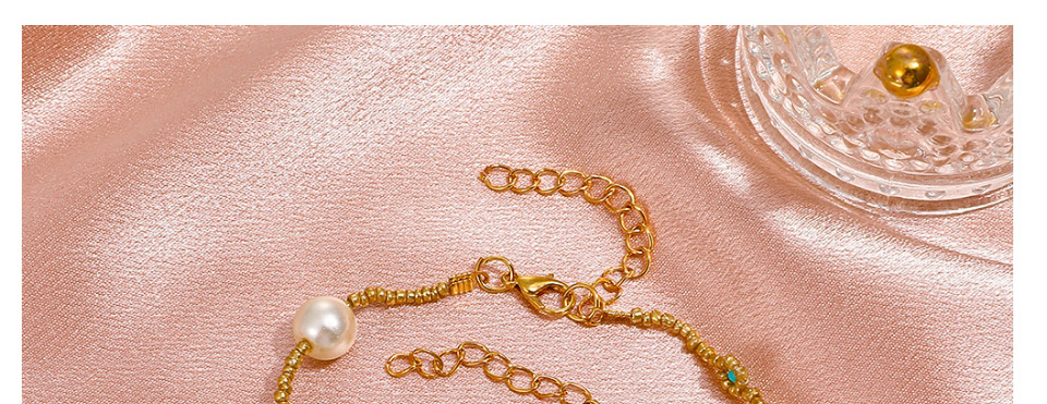 Fashion Eight Beads Imitation Pearl Rice Bead Flower Bracelet,Beaded Bracelet