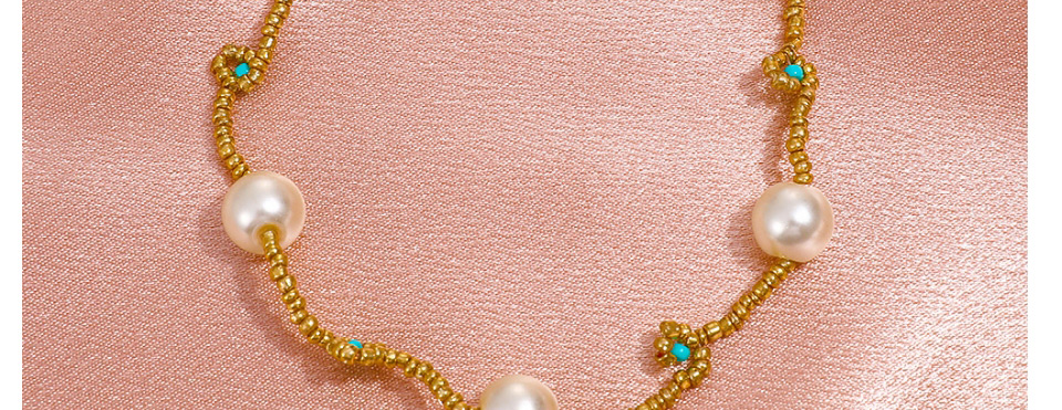 Fashion Four Big Beads Imitation Pearl Rice Bead Flower Bracelet,Beaded Bracelet