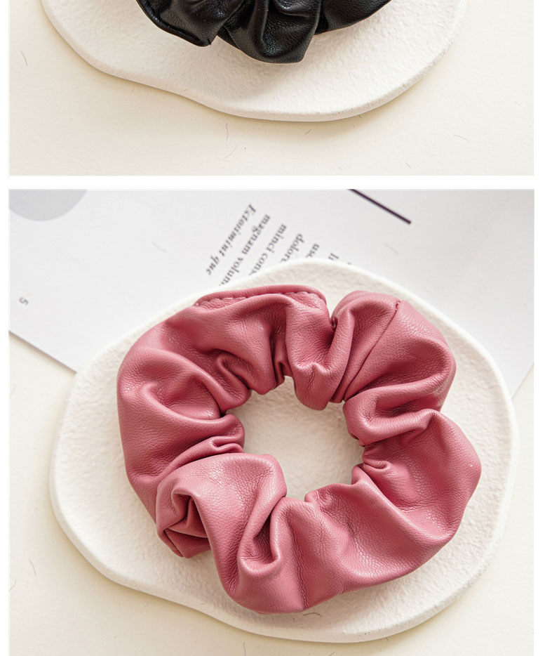 Fashion Red Wine Leather Pleated Hair Tie,Hair Ring