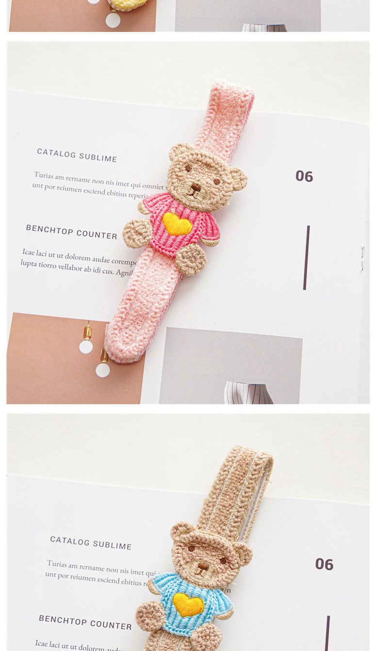 Fashion Bear Head Pink Velcro Children