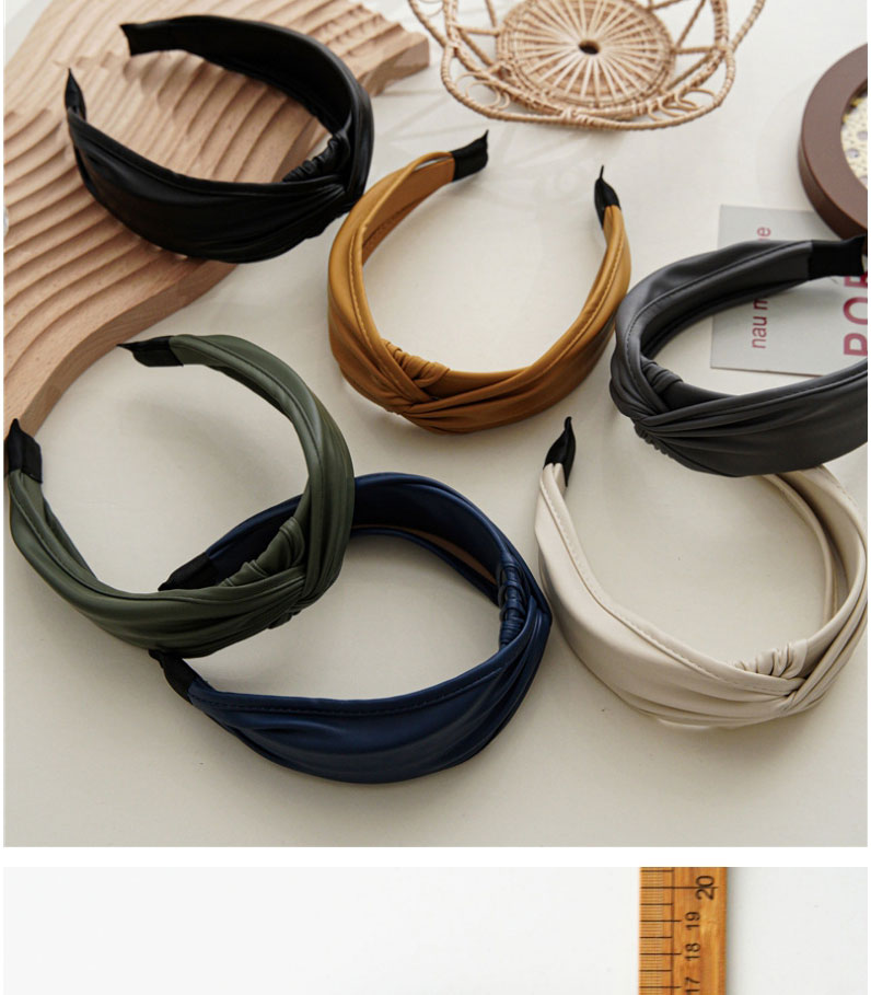Fashion Cream Color Solid Color Cross-knotted Wide-brimmed Headband,Head Band