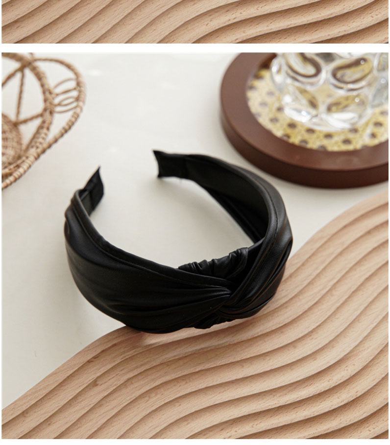 Fashion Navy Blue Solid Color Cross-knotted Wide-brimmed Headband,Head Band