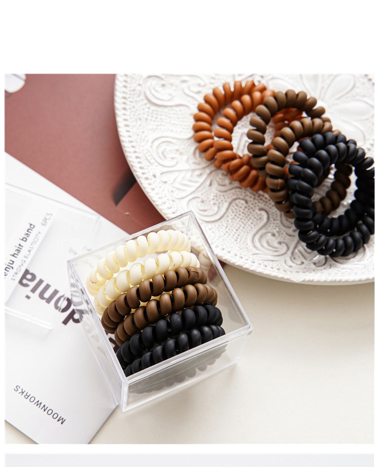 Fashion All Black Telephone Line Frosted Phone Cord Hair Tie,Hair Ring