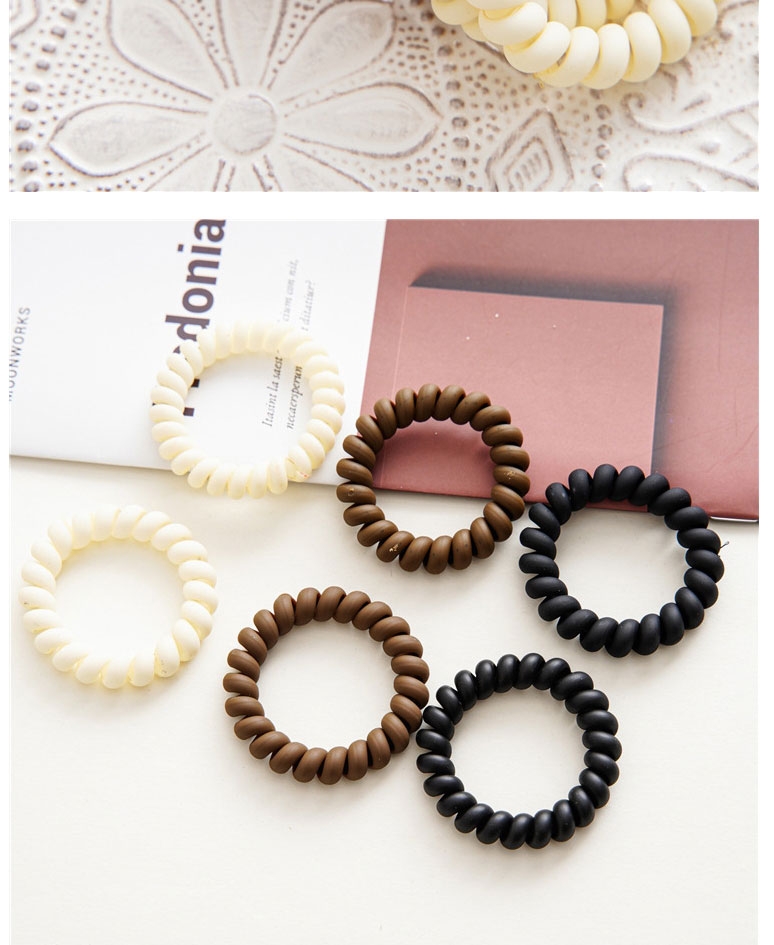 Fashion Mika Black Telephone Line Frosted Phone Cord Hair Tie,Hair Ring