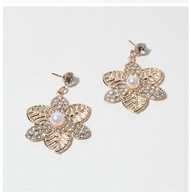 Fashion 11# Alloy Geometric Flower Love Stud Earrings,Stud Earrings